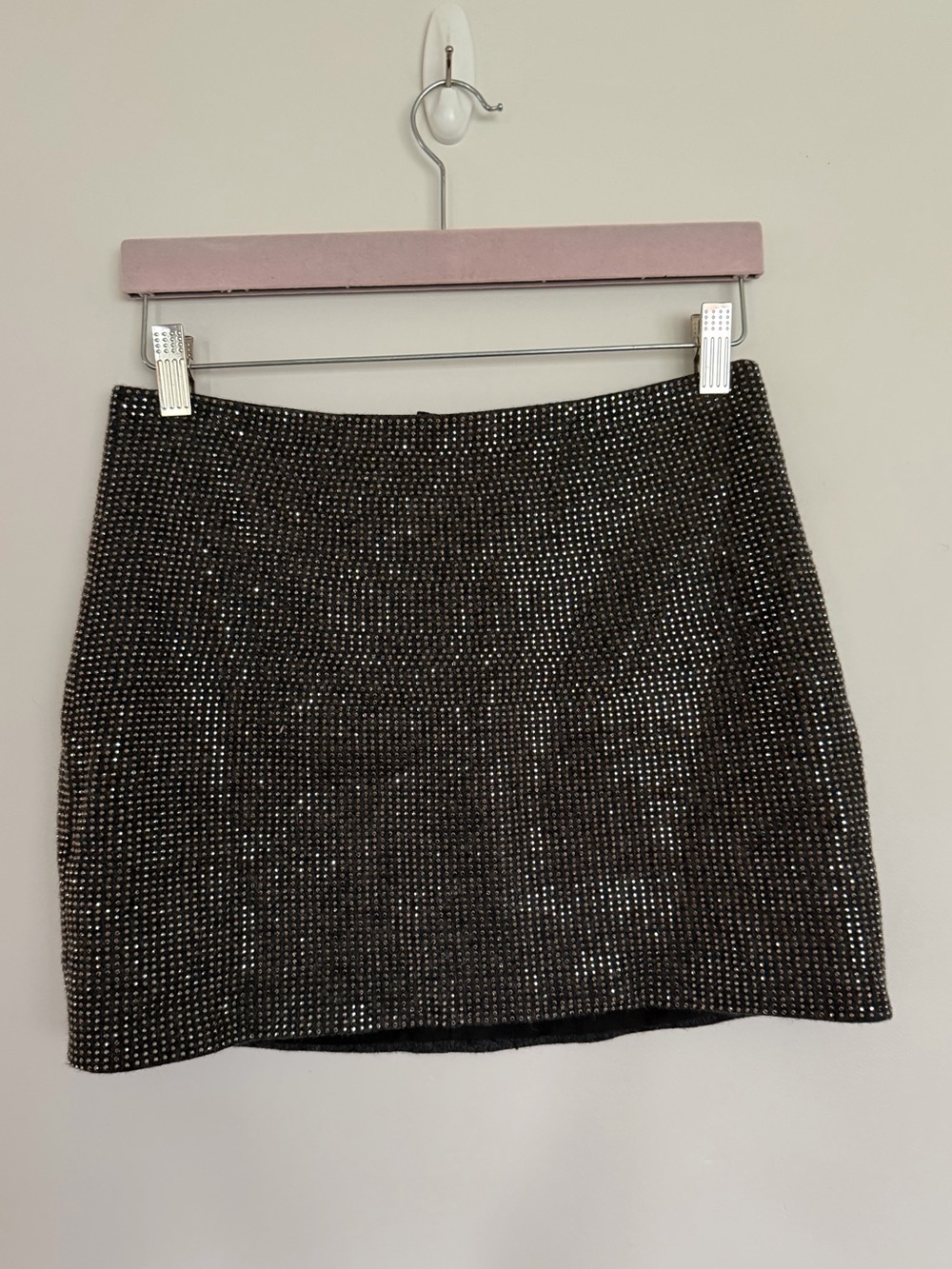 Garage Black Rhinestone Mini Skirt Size Small Y2K Party Club Holiday